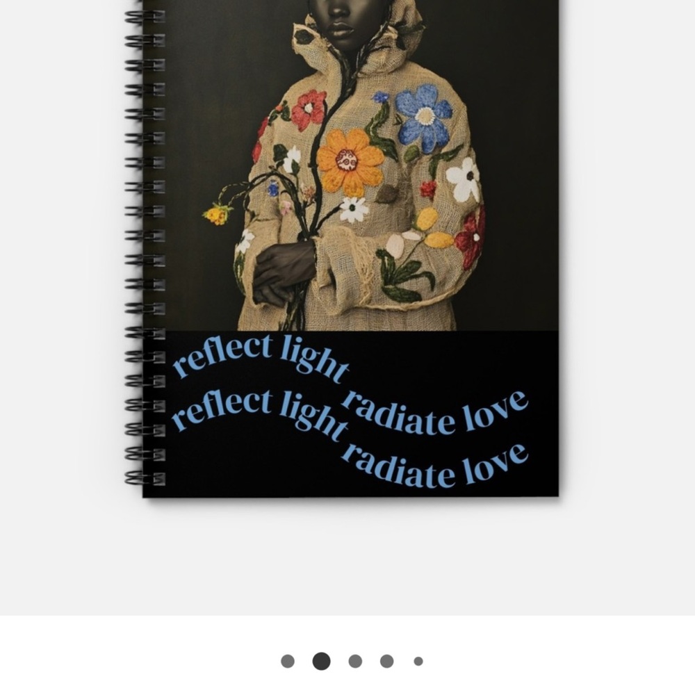 Reflect Light Radiate Live Floral Embroidered Spiral Notebook